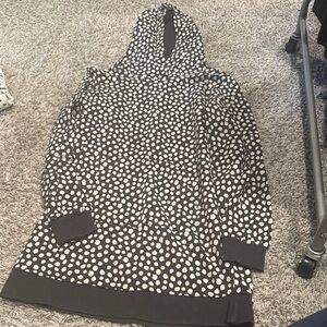 Black and White Polka Dot Hoodie/dress